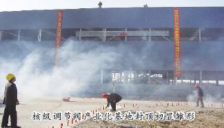 上自?xún)x核級(jí)調(diào)節(jié)閥產(chǎn)業(yè)化項(xiàng)目工程主廠房封頂